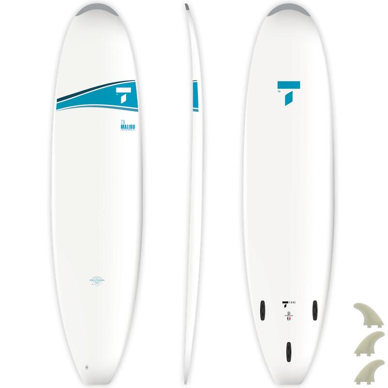 Surf rigide 7'9" Malibu - Livré avec 3 Ailerons FCS