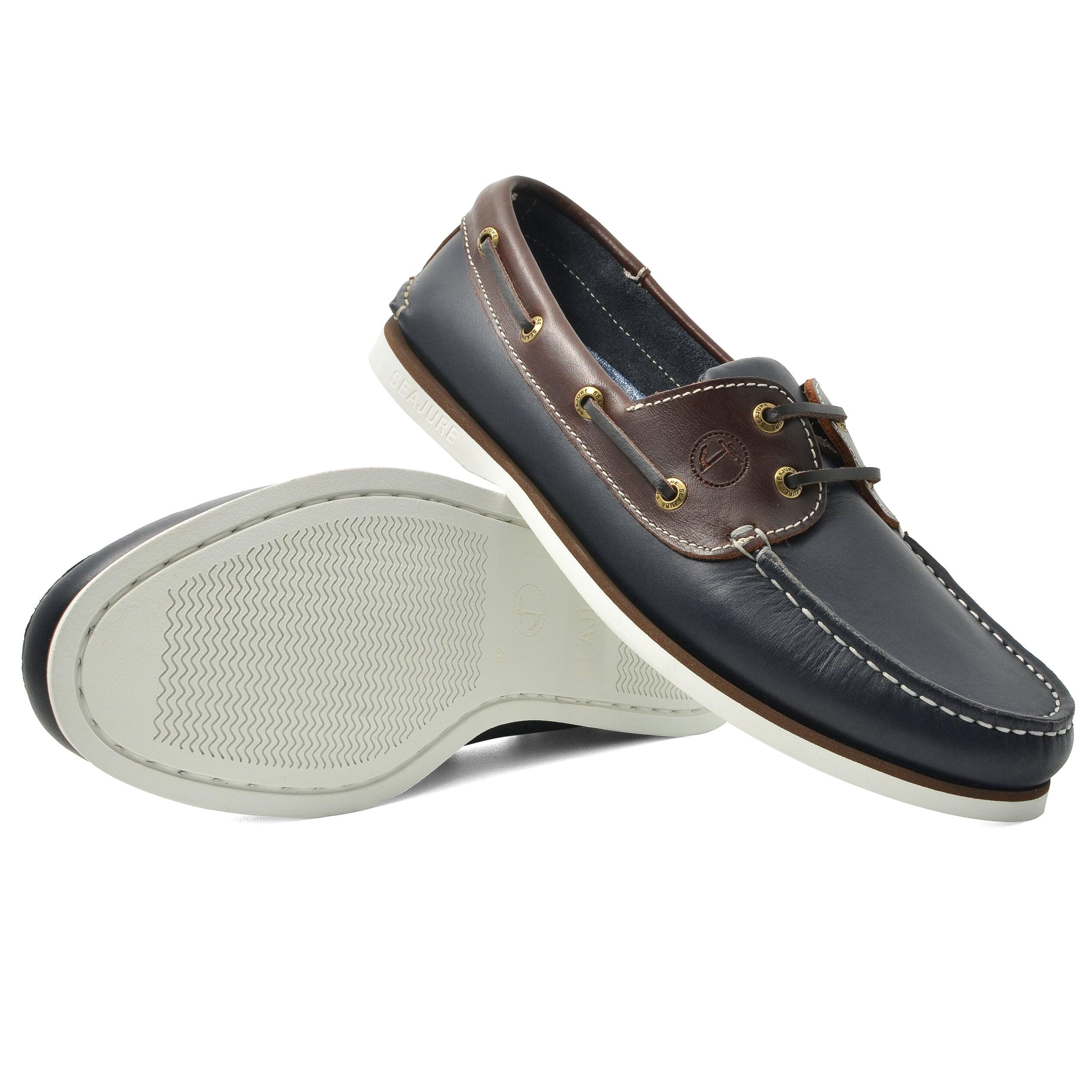 Chaussures Bateau Gonone Homme Bleu Marine et Marron Cuir 2/5