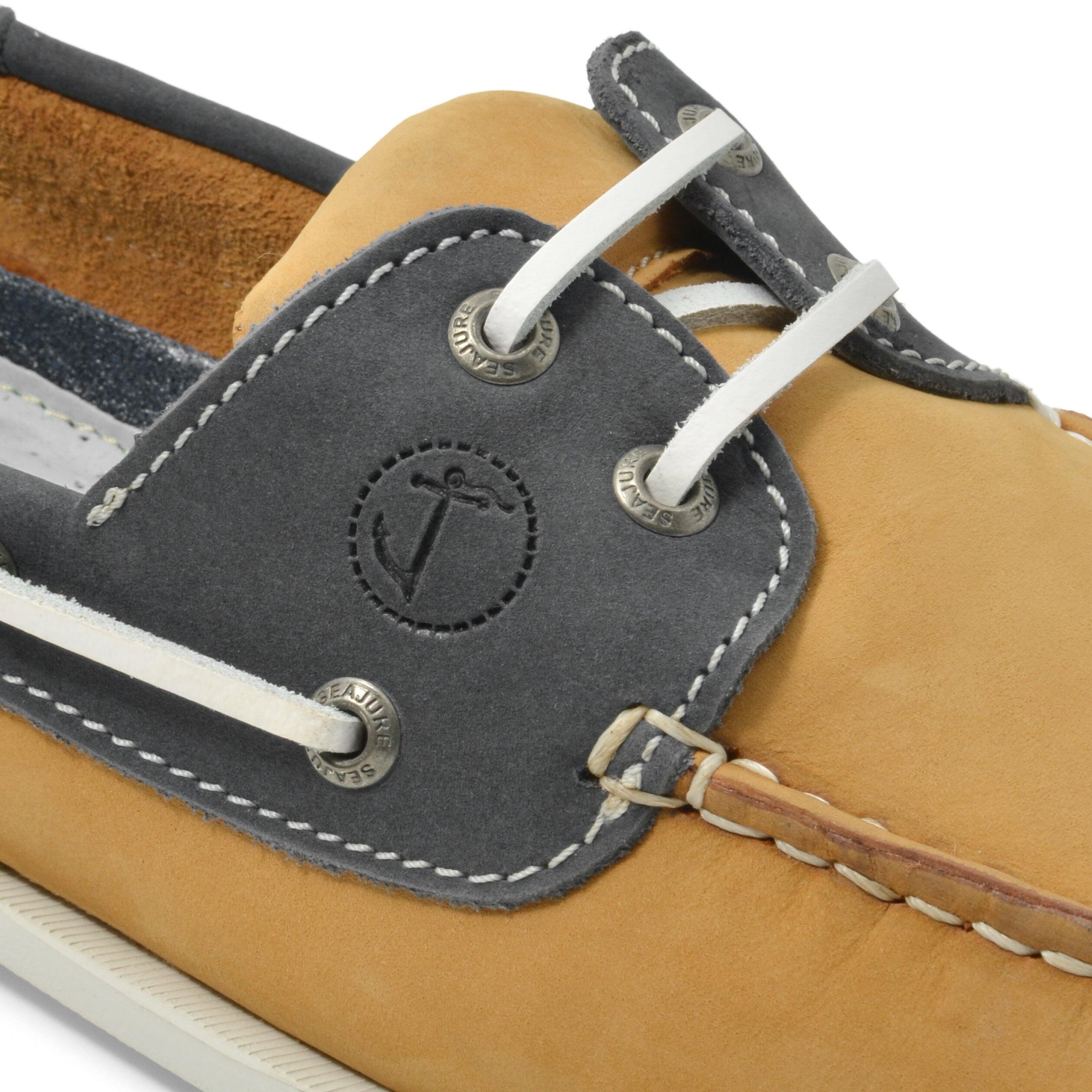 Zapatos Náuticos Seajure Elafonissi Hombre Camel y Azul Cuero Nobuck 5/5