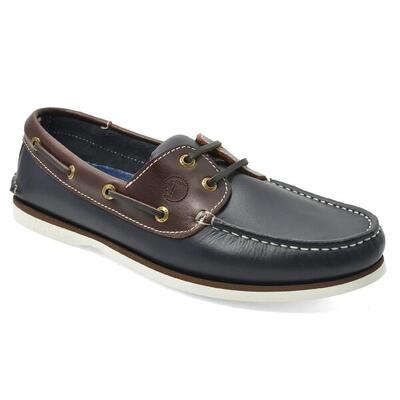 Bootschoenen gonone heren marineblauw en bruin leer
