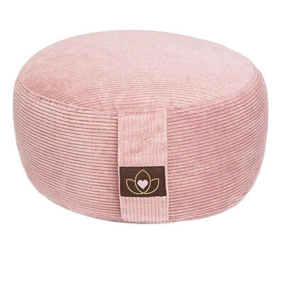 Lotus meditatiekussen eco rib oudroze rond