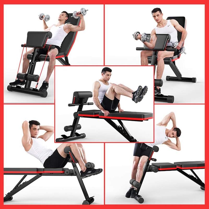 HOMCOM banco de pesas multifuncional banco de musculación ajustable en 6  posiciones para entrenamiento de cuerpo