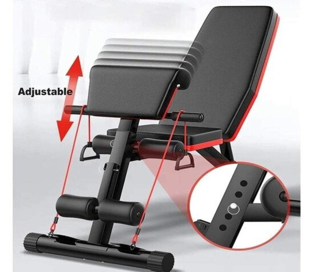 Banco  Musculación Multifuncional Fitness 6 Posiciones Carga Máxima 150 kg 2/6