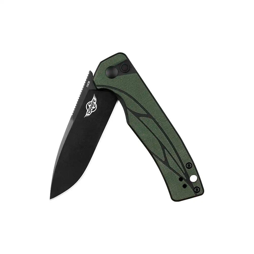 Navaja De Bolsillo EDC, Olight Oknife Mettle, Verde, Acero 154CM, Mango G10 4/7