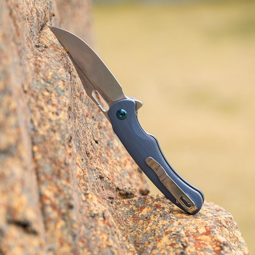Navaja De Bolsillo EDC, Olight Oknife Splint, Azul, Acero N690, Mango G10 6/7