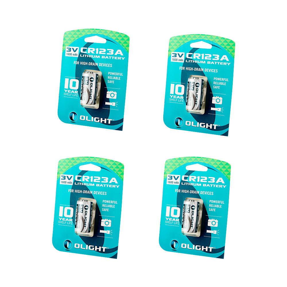Pacote com 4 Baterias Não Recarregáveis, Olight CR123A, 3V, 1600 mAh