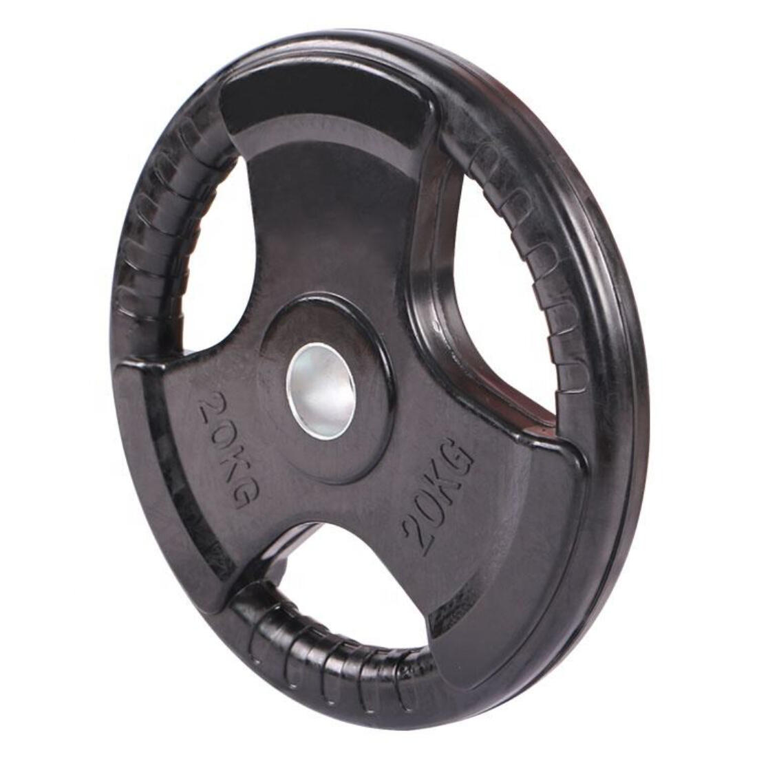 OZIO FITNESS Disco de Pesas de 20 kg Olímpico 50 mm Goma Premium 3 Agarres
