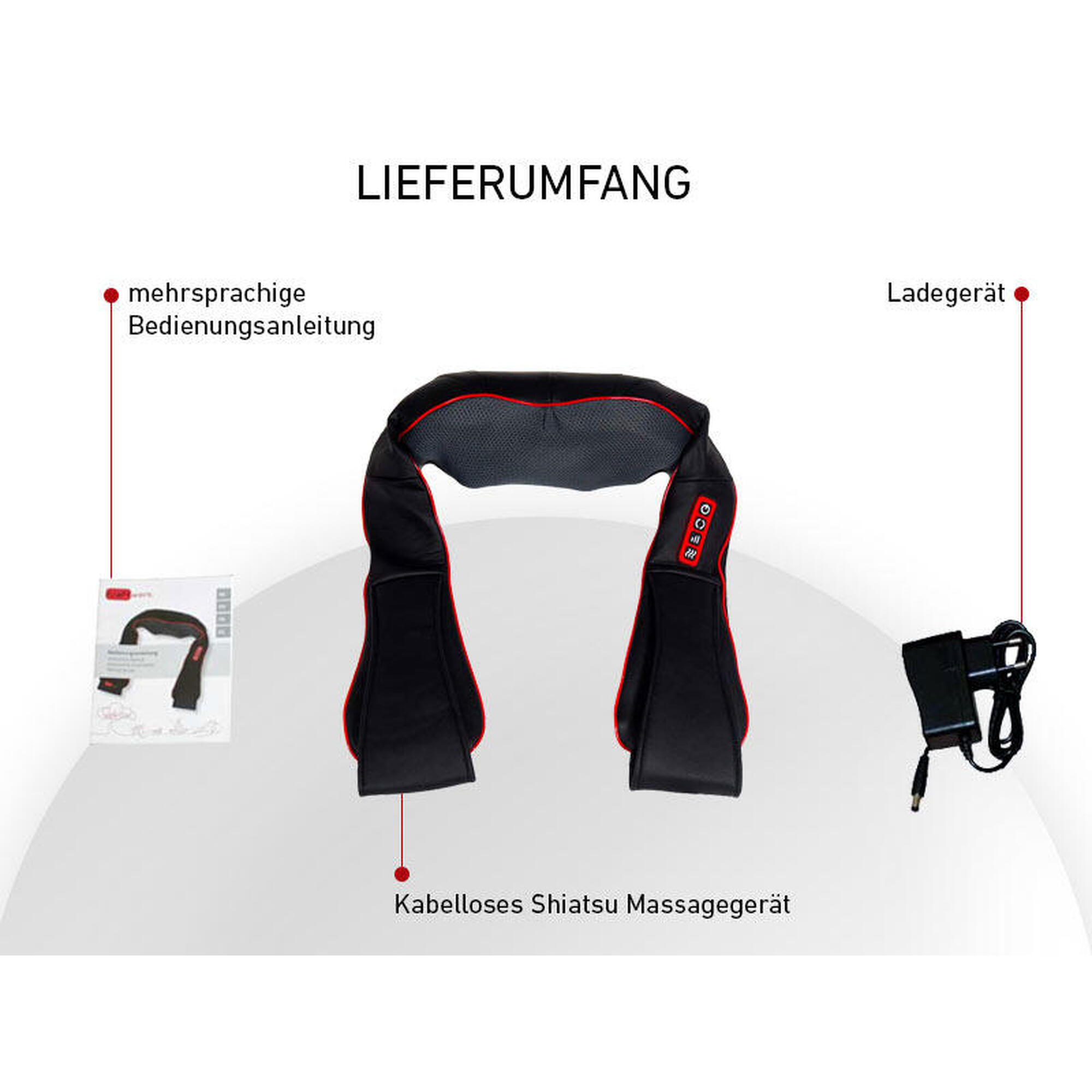 Draadloze Shiatsu-massager incl. warmtefunctie