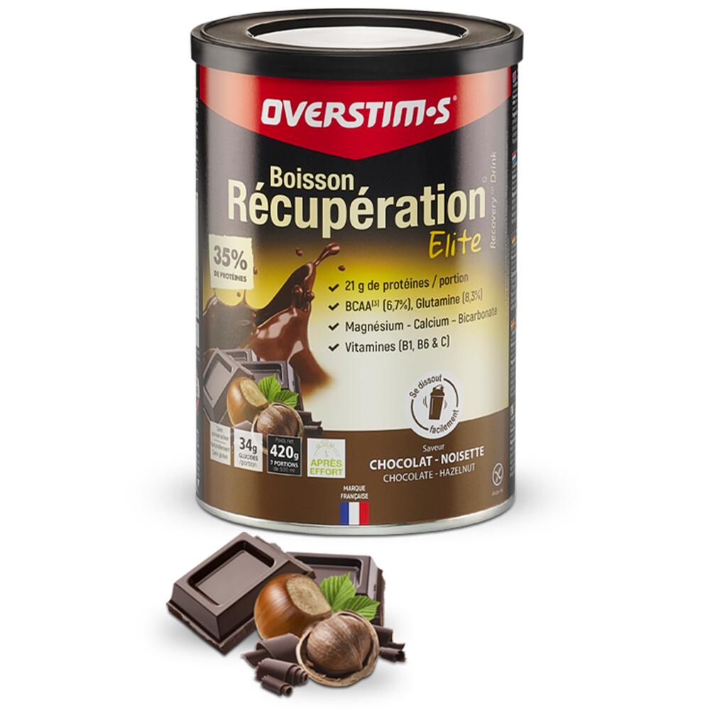 Overstim.s - Boisson Récuperation Elite Chocolat Noisette - 420g - Boisson De Récupération - 420 G - Decathlon
