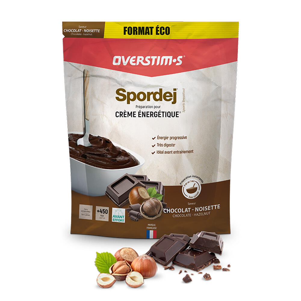 Overstim.s - Petit-déjeuner Avant Entraînement - Spordej Chocolat Noisette - 1.5kg - Gateau Énergétique - Decathlon