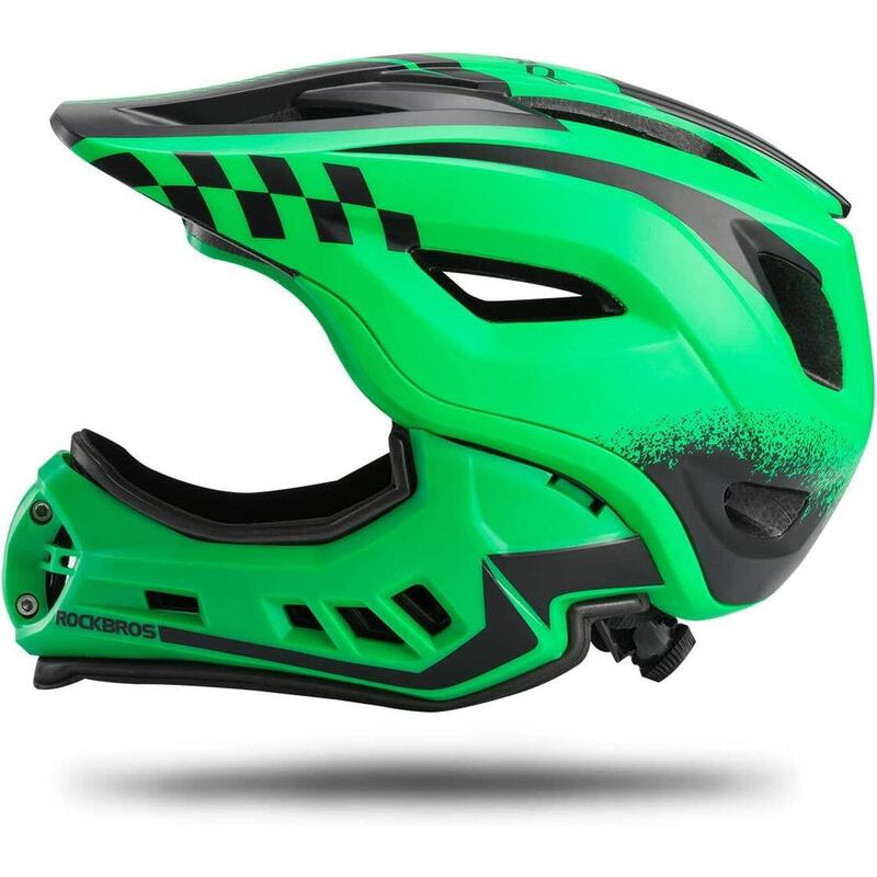 Casque intégral vtt enfant protège-menton amovible