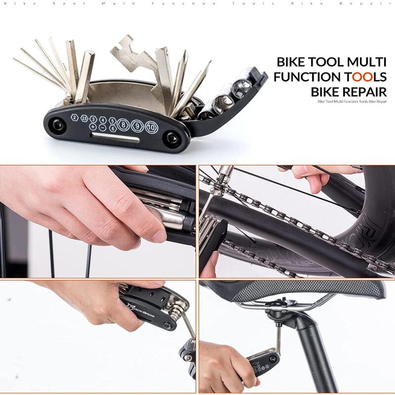 Outil Multifonctions Velo Multitool 16 en 1 Noir ROCKBROS Decathlon