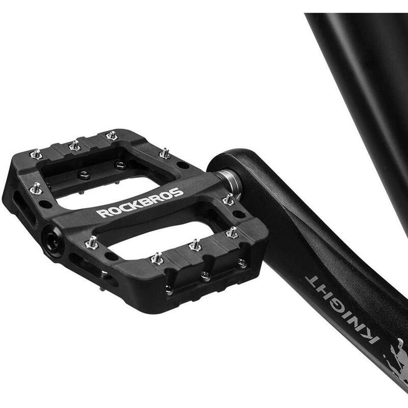 Pédales Vélo Plates pour VTT BMX en Nylon 9/16 Anti-Glissant Noir