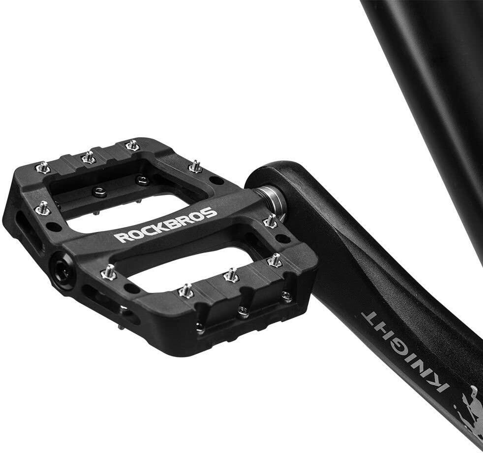 Pédales Vélo Plates pour VTT BMX en Nylon 9/16 Anti-Glissant Orange 6/8