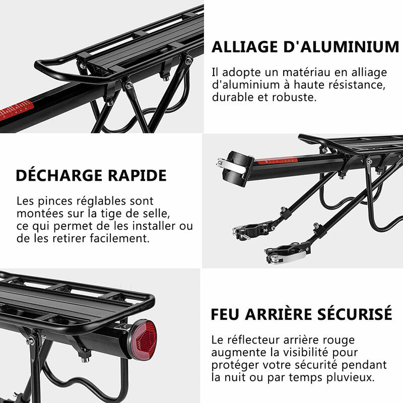 Porte Bagages Vélo Arrière avec Reflecteur et Garde-Boue