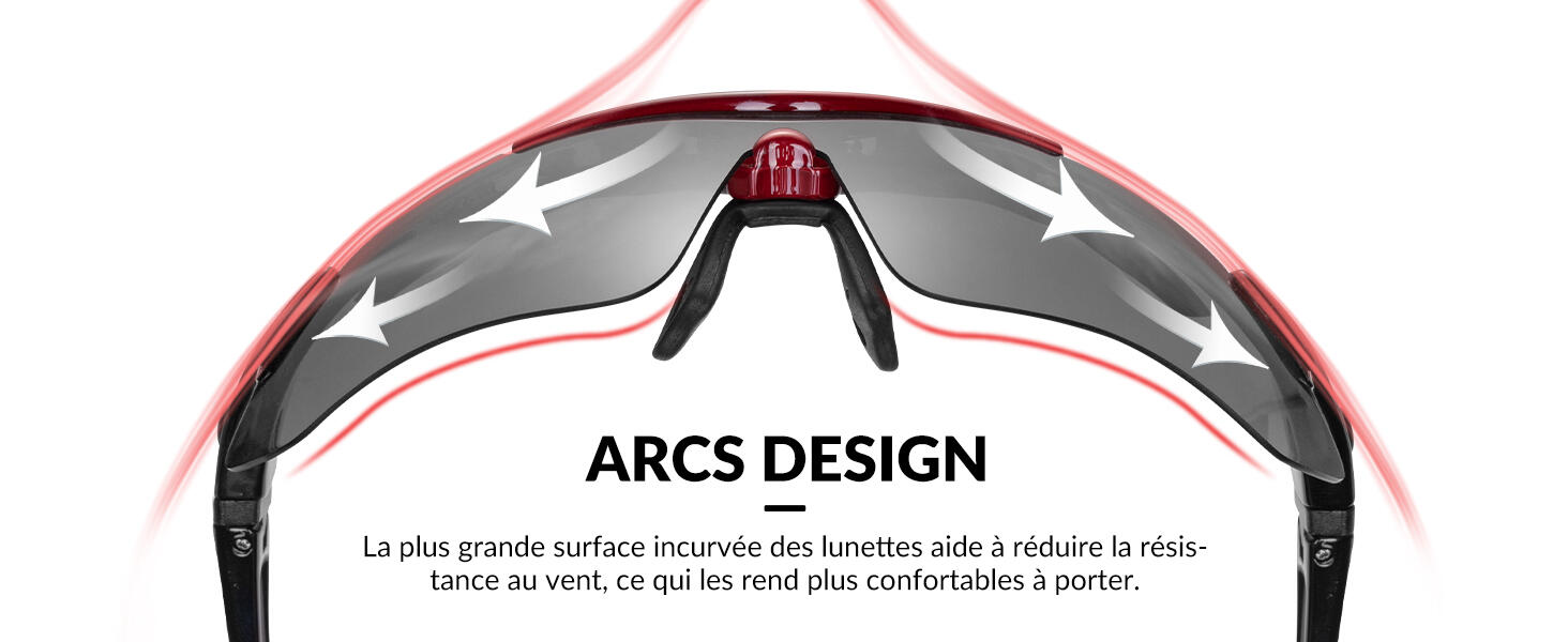 Lunettes de VTT Polarisées Lunette de Vélo avec 5 Verres Interchangeable Rouge 4/8
