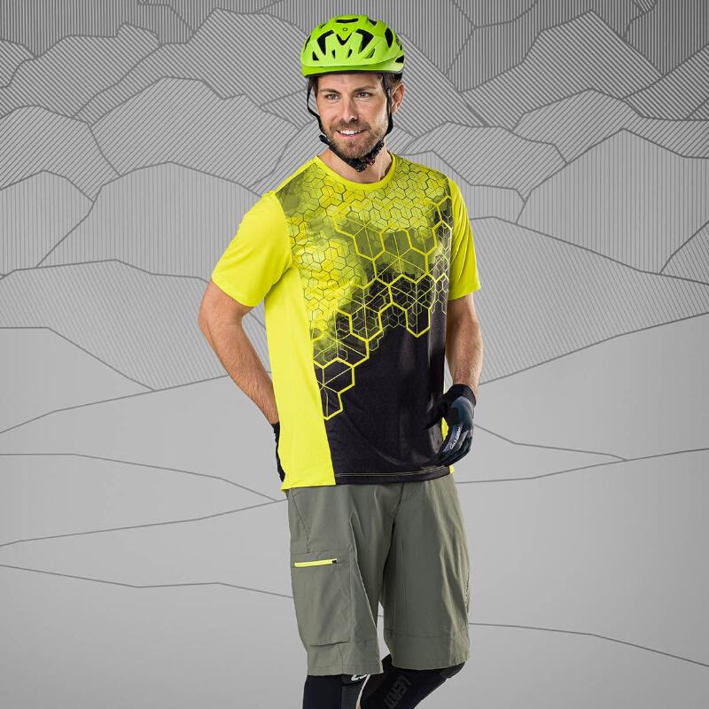 Fietsshirt korte mouwen M MTB Shirt Flux Lemon - Geel