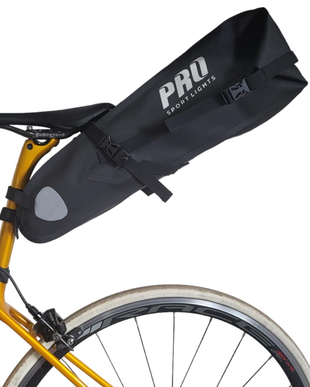 PRO SPORT LIGHTS Borsa da sella 14 litri - Nero - Impermeabile - Bici da corsa/MTB