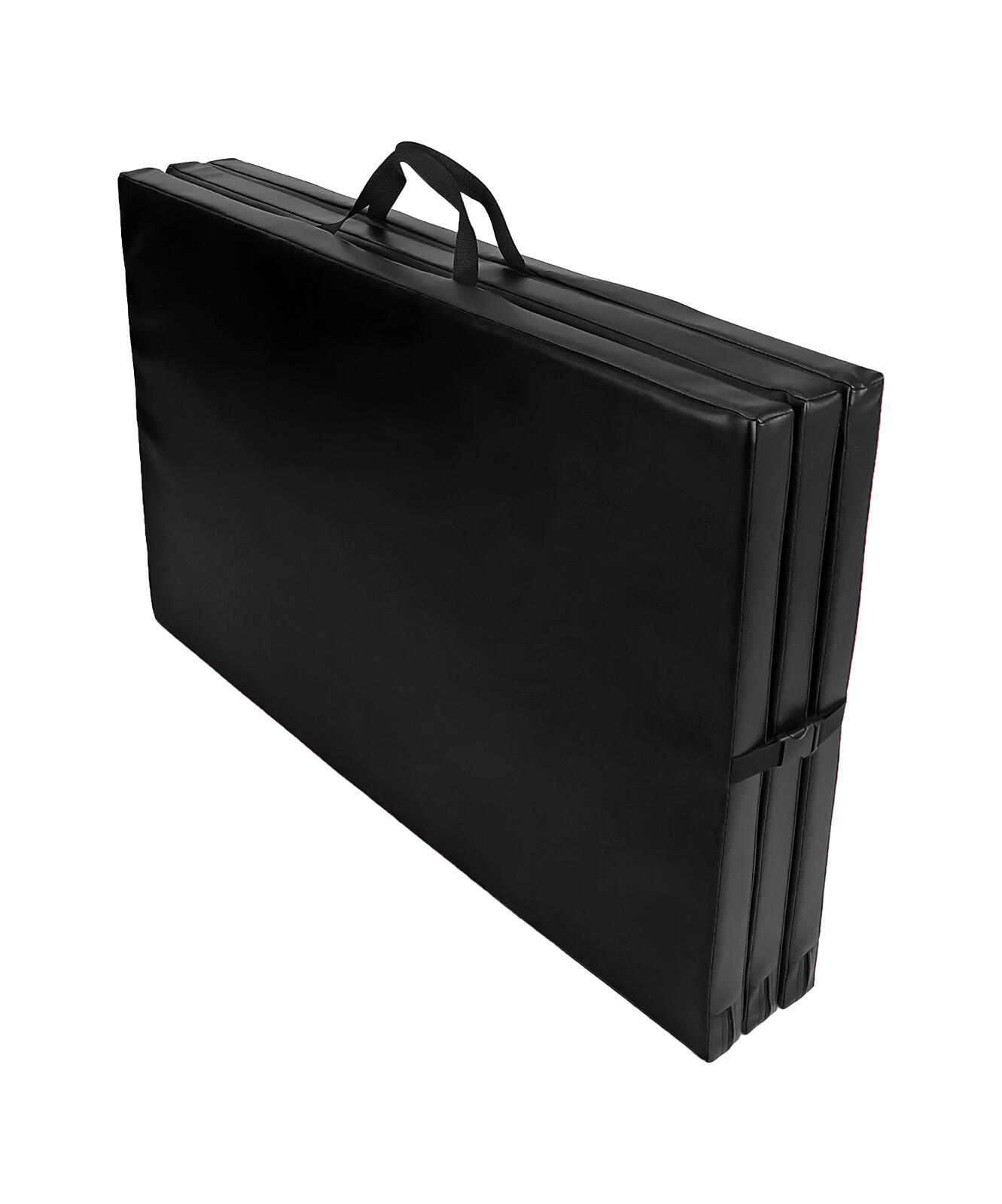 Materac gimnastyczny składany UNDERFIT 195 x 100 x 5 cm twardy czarny 3/6