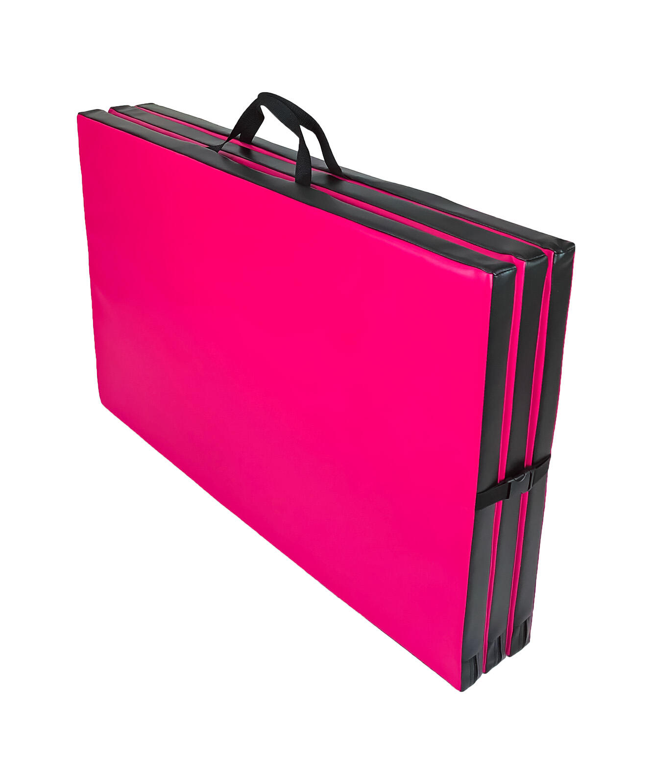 Materac gimnastyczny składany UNDERFIT 195 x 100 x 5 cm miękki różowy 3/6