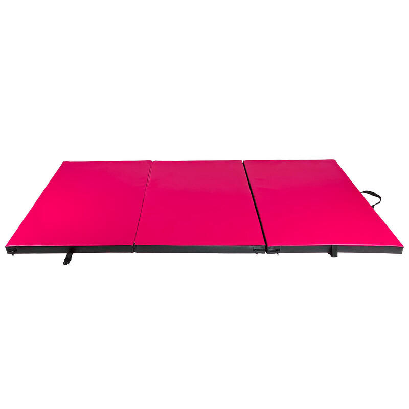 Materac gimnastyczny składany UNDERFIT 195 x 100 x 5 cm miękki różowy