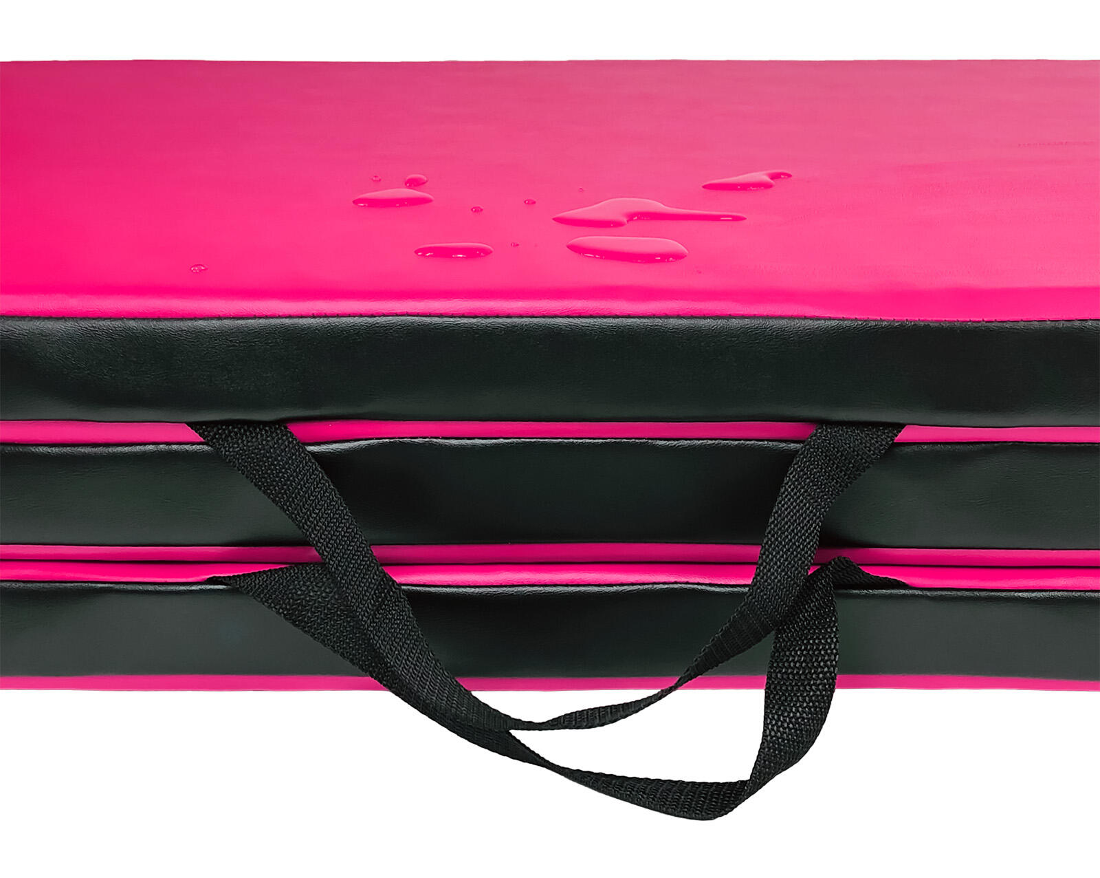 Materac gimnastyczny składany UNDERFIT 195 x 100 x 5 cm miękki różowy 4/6