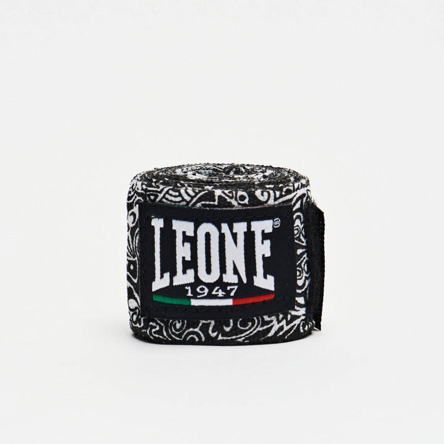 Bandagens de Boxe Leone - Bandagens Coloridas 3,5m Preto e Branco 5/6