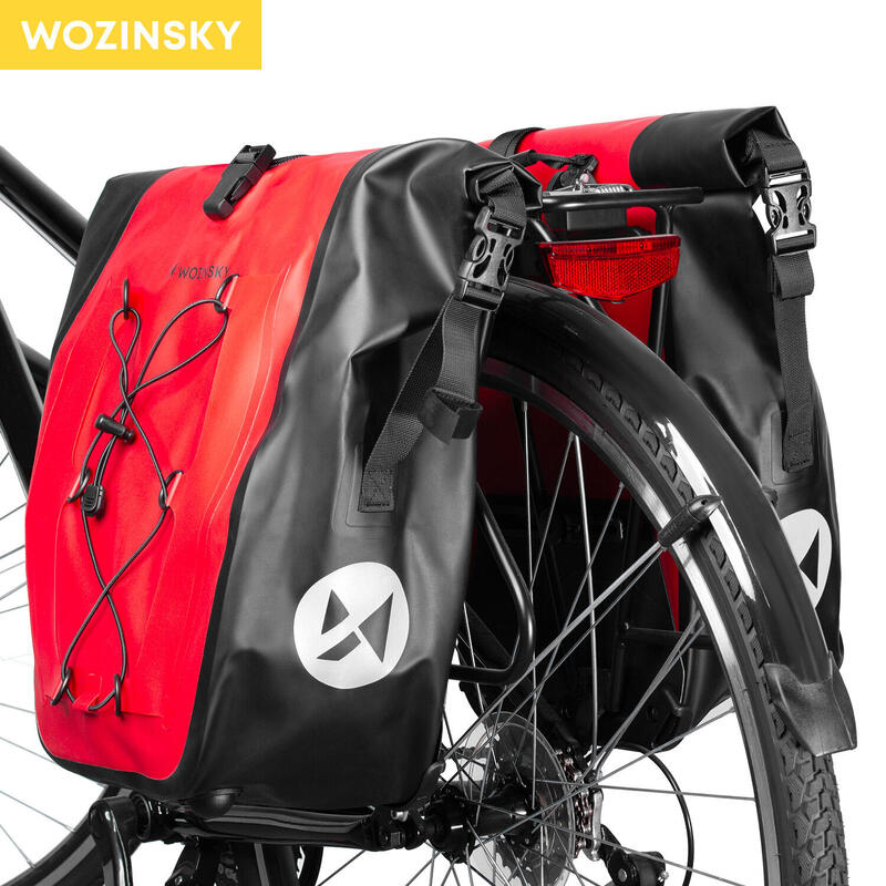 Plecak rowerowy Wozinsky 2x wodoszczelny ze stelażem torba rowerowa 2w1 25l