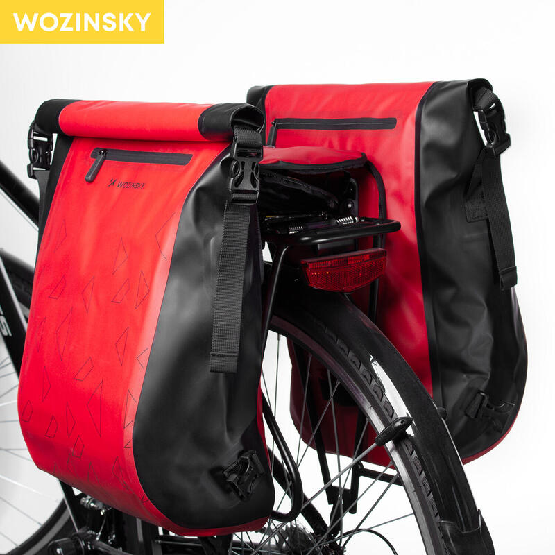 Torba rowerowa 2x Wozinsky wodoszczelny ze stelażem plecak rowerowy 2w1 23l
