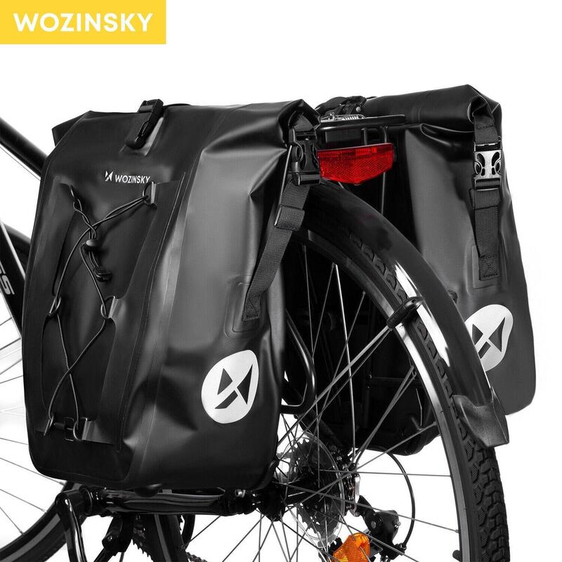 Torba rowerowa 2x Wozinsky wodoszczelny ze stelażem plecak rowerowy 2w1 25l