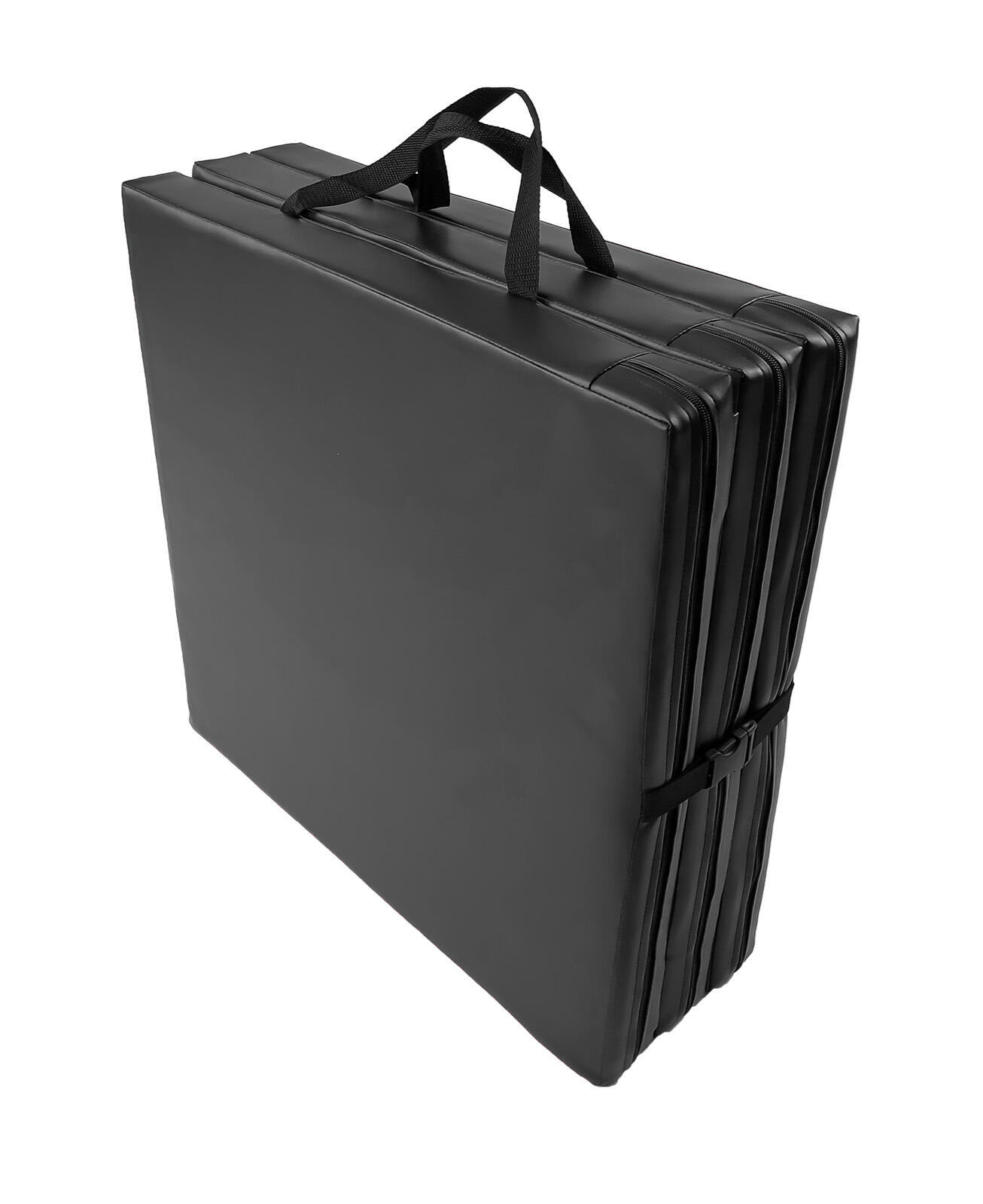 Materac gimnastyczny składany UNDERFIT 180 x 60 x 6 cm miękki czarny 4/6