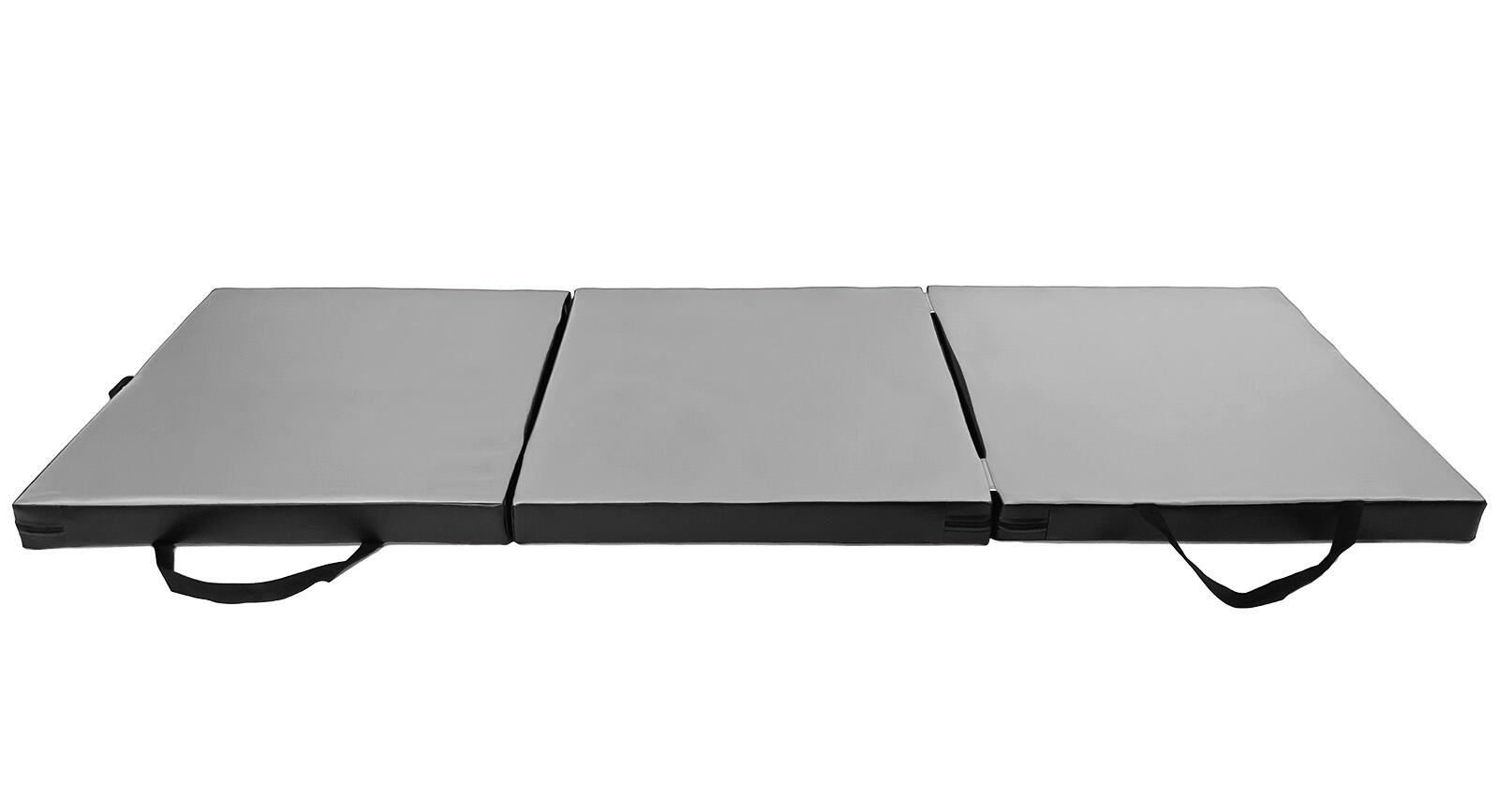Materac gimnastyczny składany UNDERFIT 180 x 60 x 6 cm miękki szary 2/6