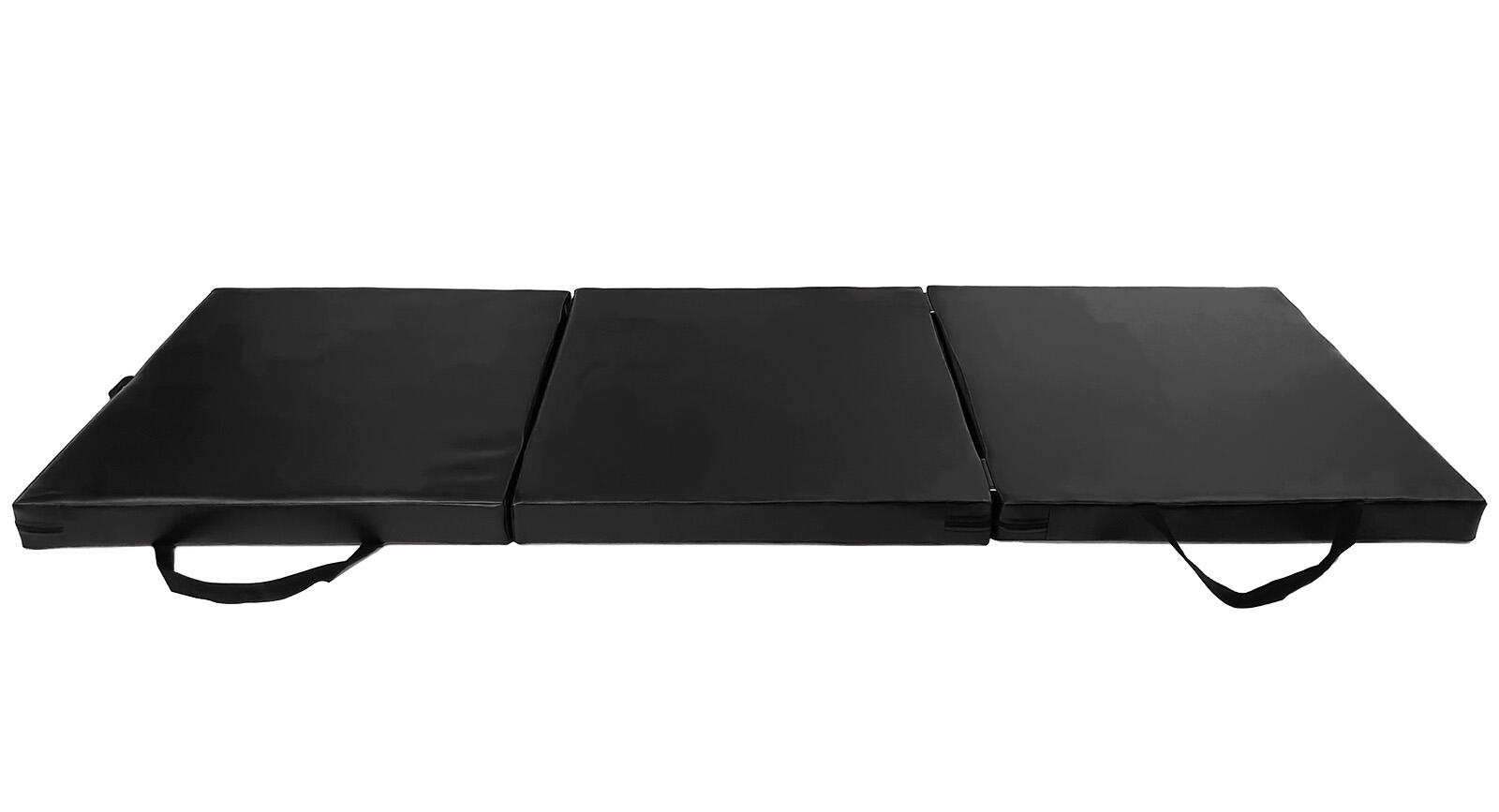 Materac gimnastyczny składany UNDERFIT 180 x 60 x 6 cm miękki czarny 2/6