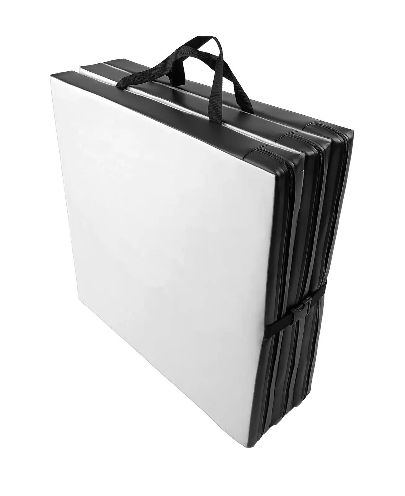 Materac gimnastyczny składany UNDERFIT 180 x 60 x 6 cm miękki biały 4/6