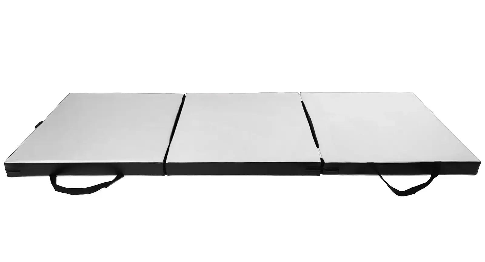 Materac gimnastyczny składany UNDERFIT 180 x 60 x 6 cm miękki biały 2/6