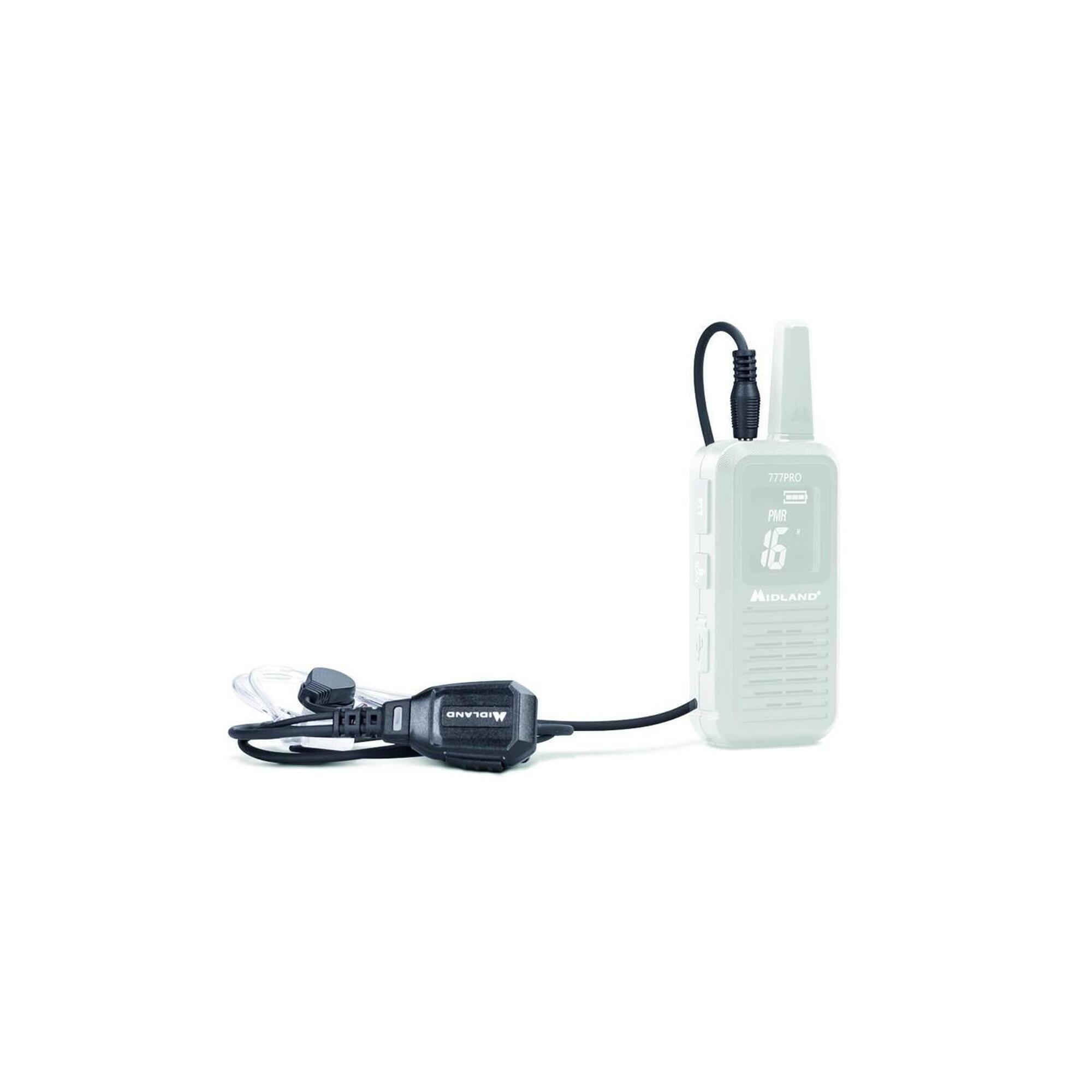 MIDLAND Auricular ajustable con micrófono para radio emisora Midland 777 Pro