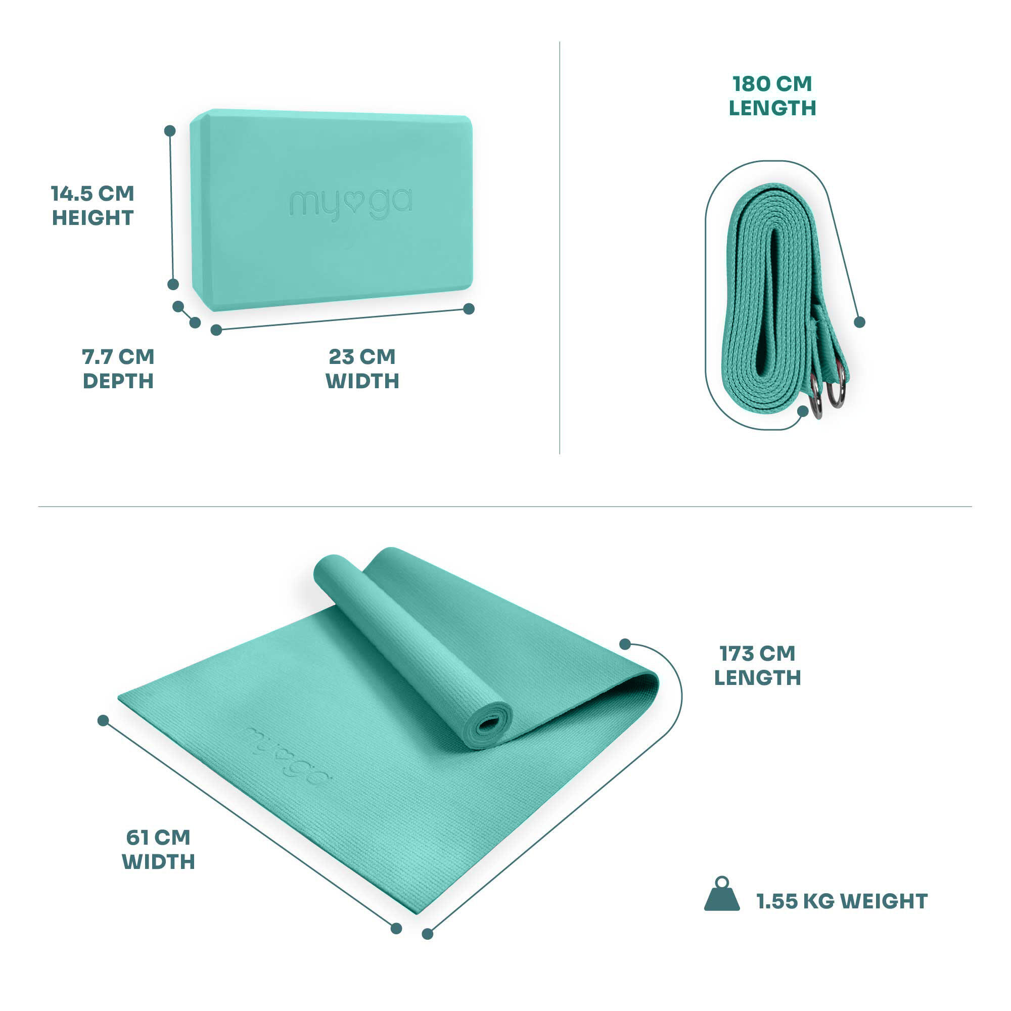 Myga Yoga Starter Kit - Turquoise 6/7