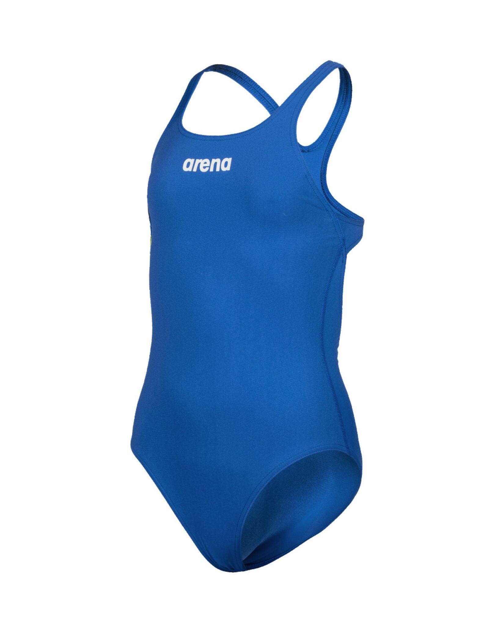 Arena Girls Team Swim Pro Solid Swimsuit - Royal/White 4/5