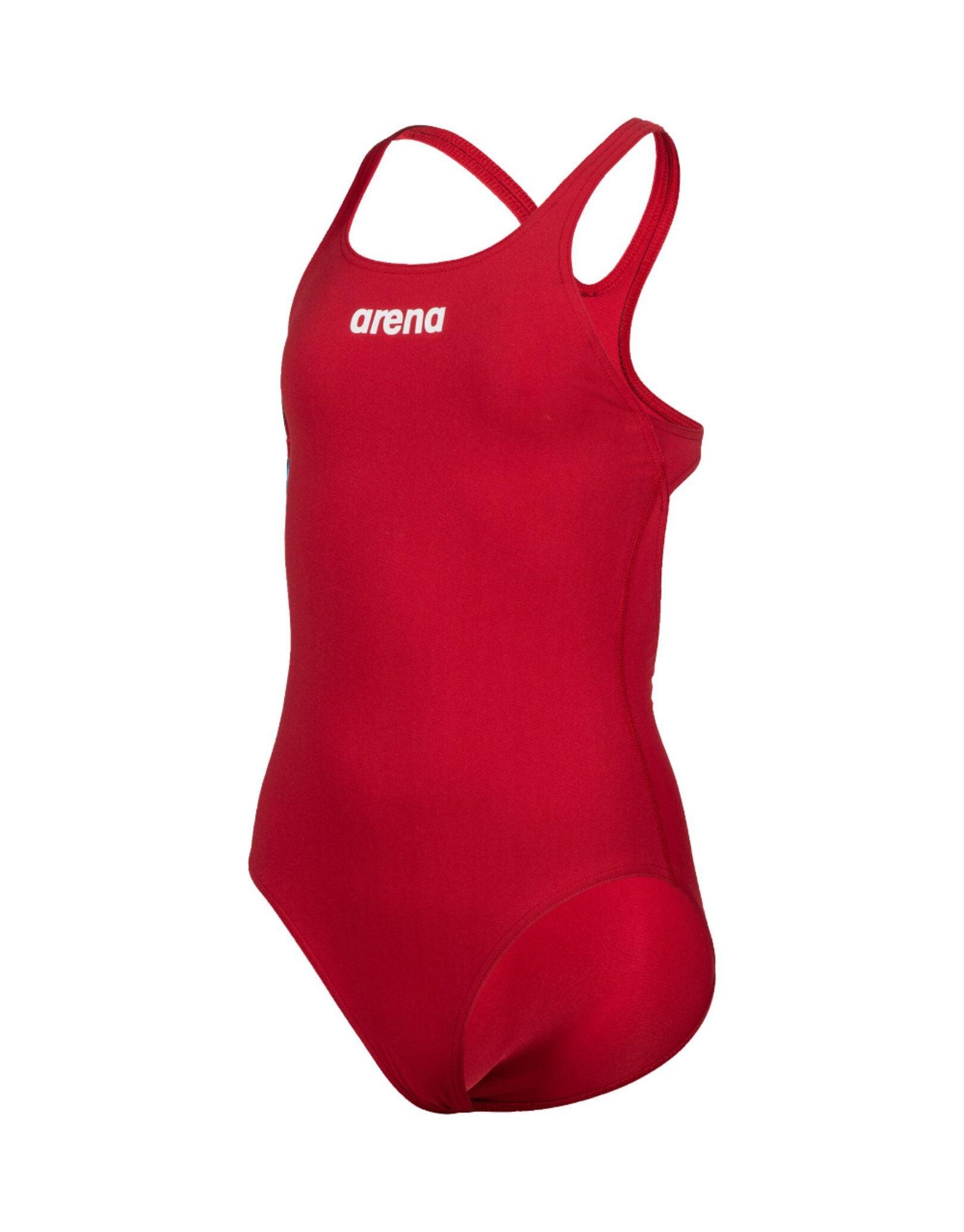 Arena Girls Team Swim Pro Solid Swimsuit - Red/White 4/5