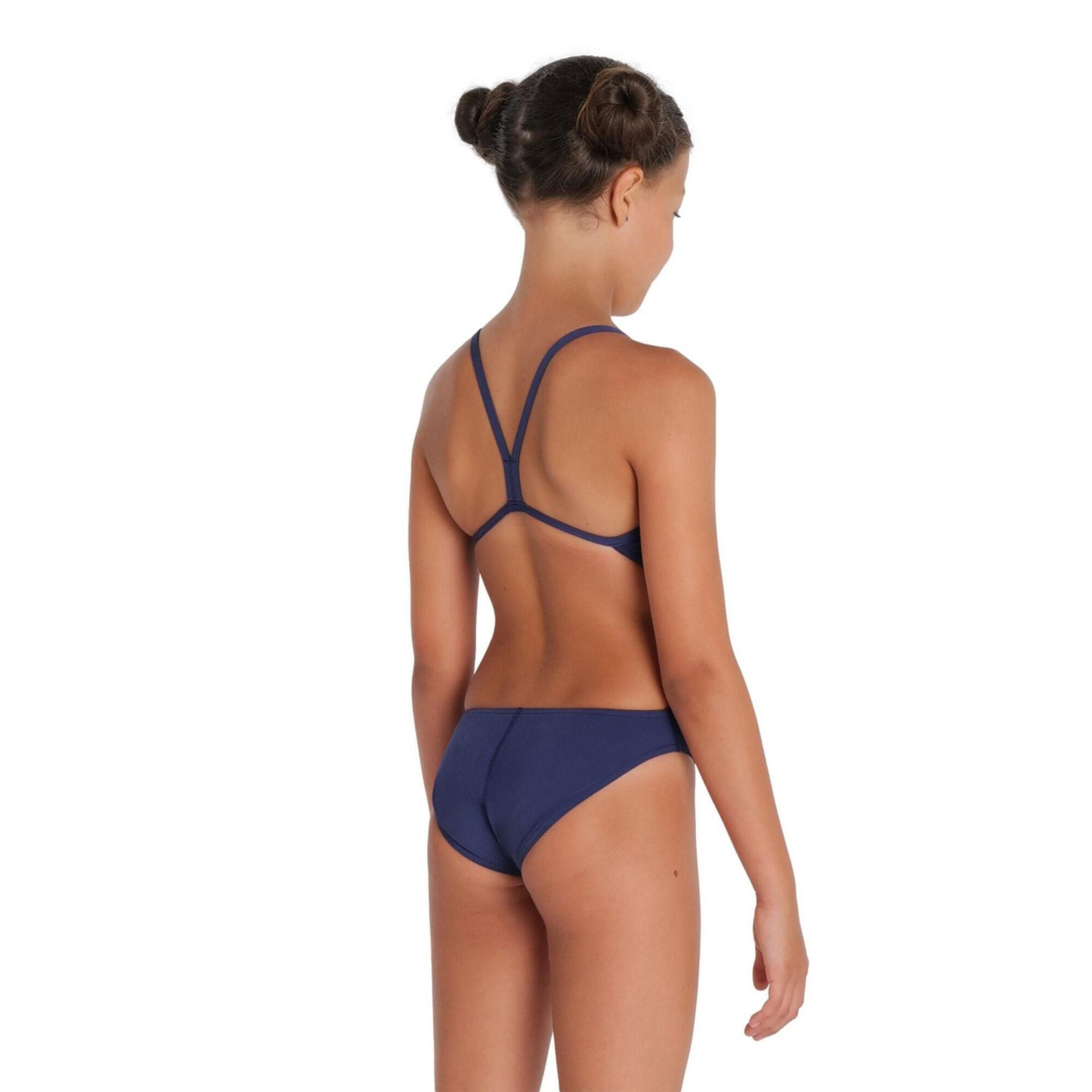 Arena Girls Team Challenge Solid Swimsuit - Navy/White 2/5