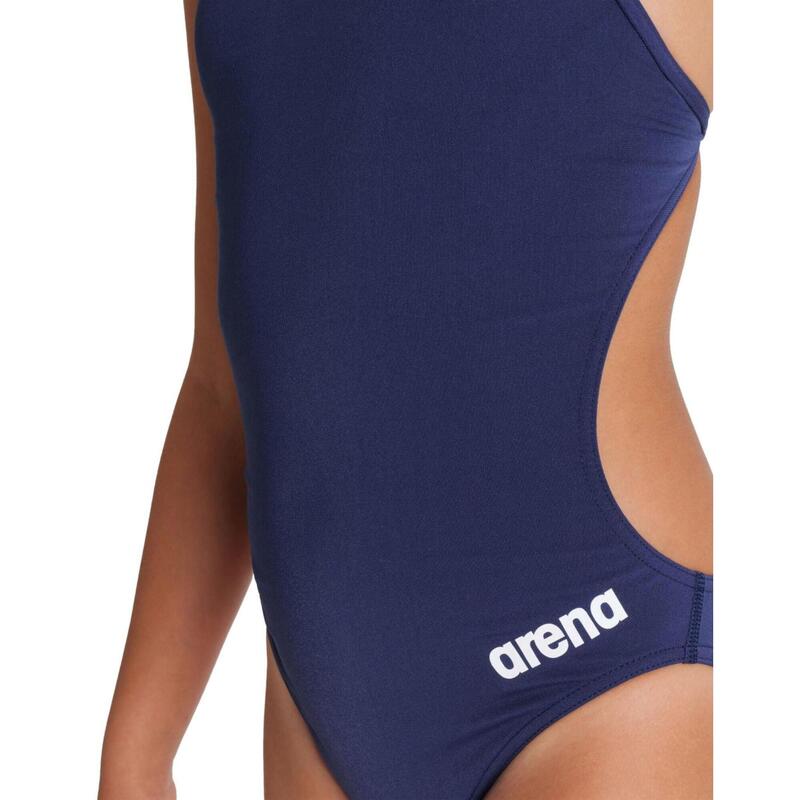 Filles Team Challenge Back Solid Combinaison de natation - Bleu Marine/Blanc