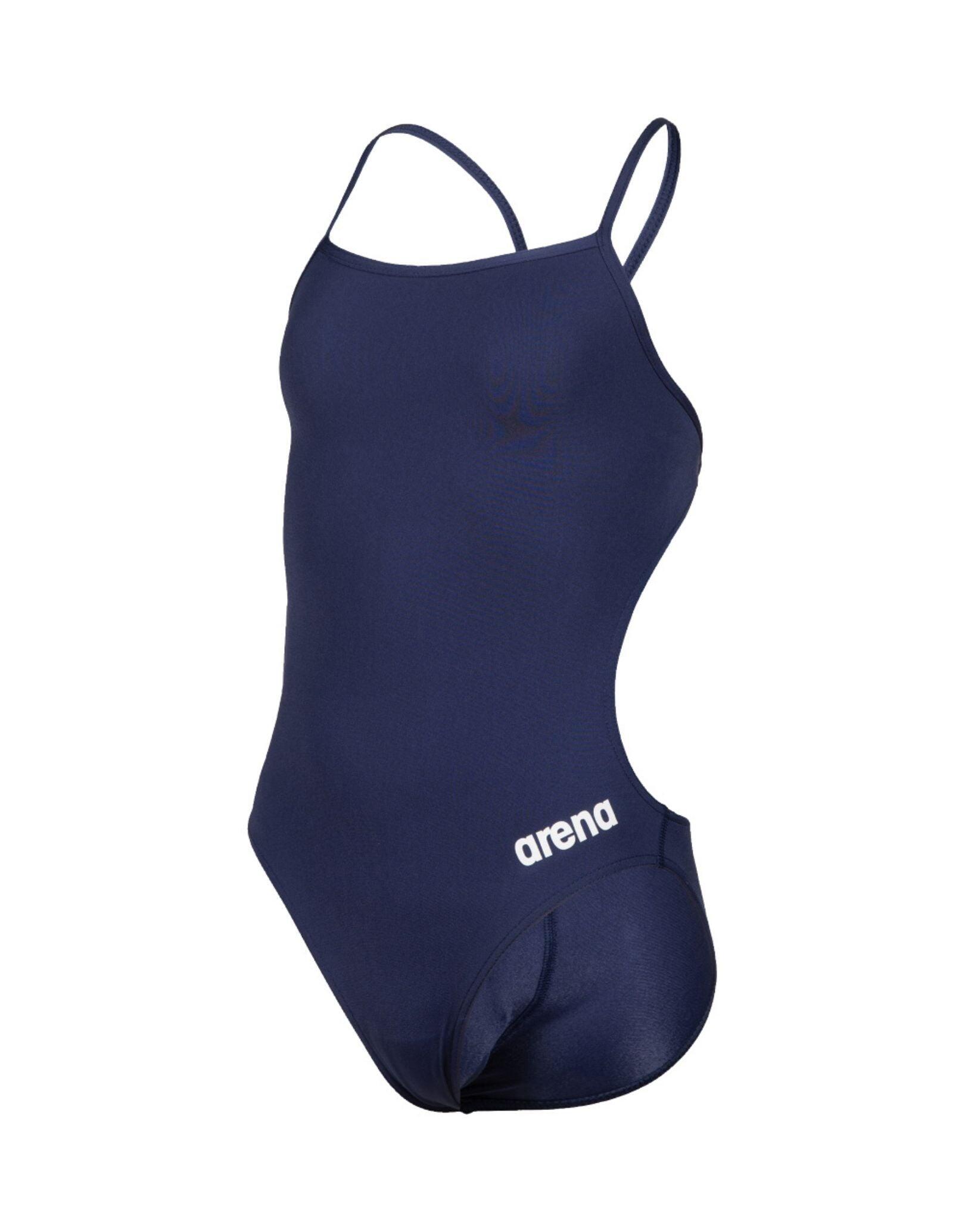 Arena Girls Team Challenge Solid Swimsuit - Navy/White 4/5