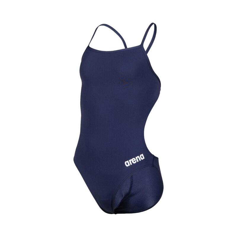 Filles Team Challenge Back Solid Combinaison de natation - Bleu Marine/Blanc