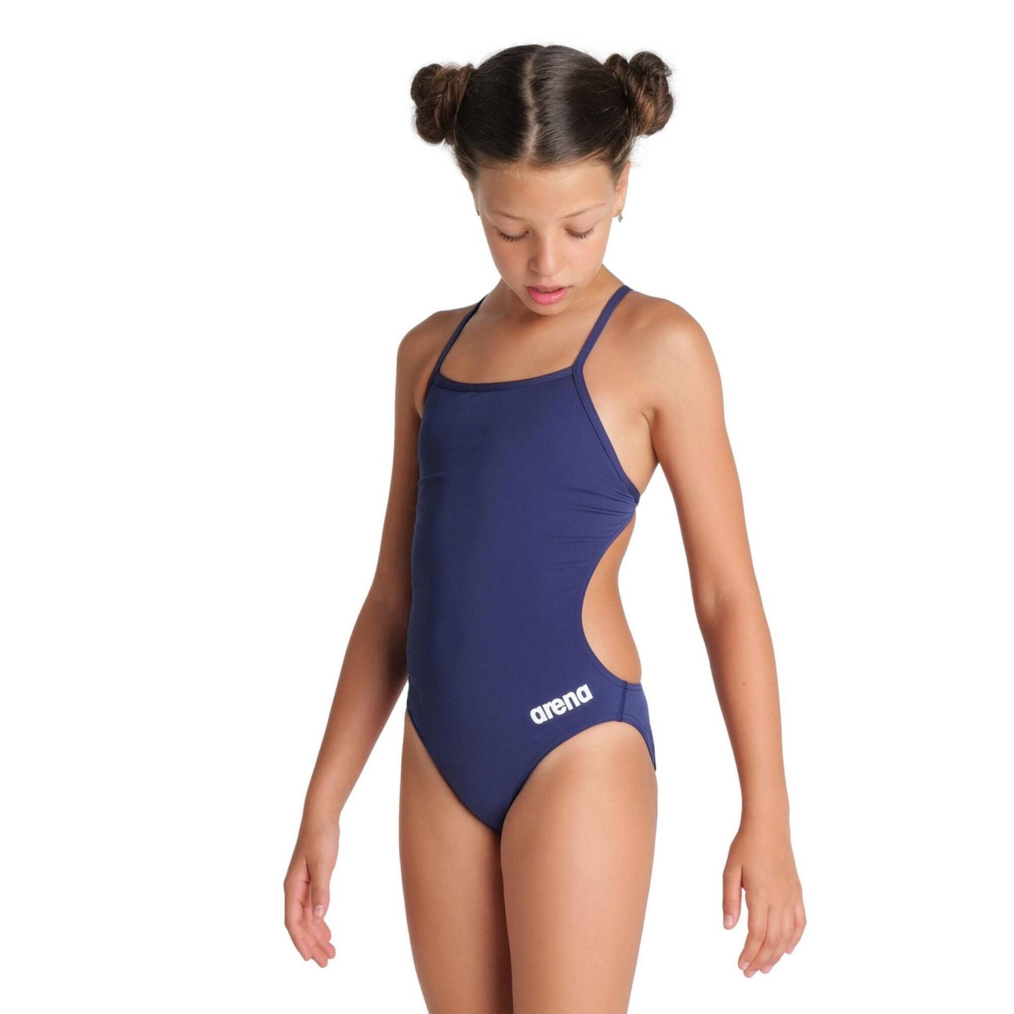 ARENA Arena Girls Team Challenge Solid Swimsuit - Navy/White