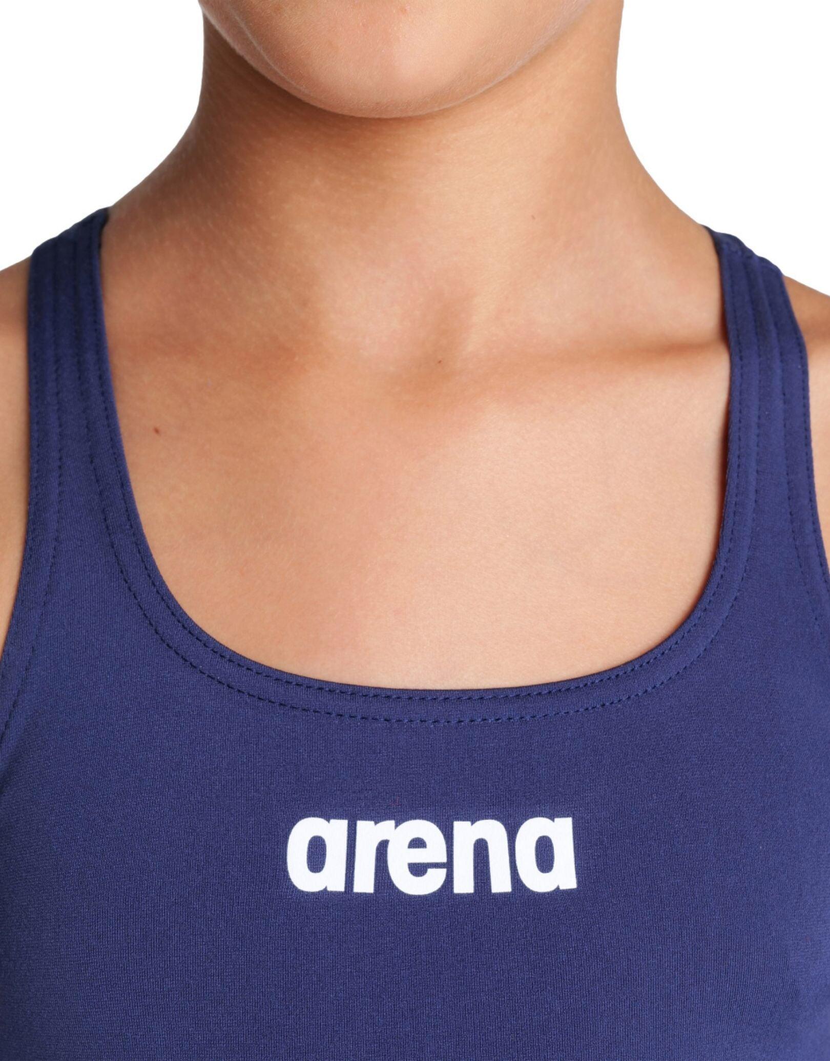 Arena Girls Team Swim Pro Solid Swimsuit - Navy/White 3/5