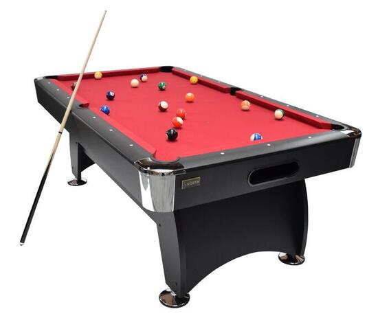 NORTH Gardone Billardtisch Schwarz/Rot 7FT