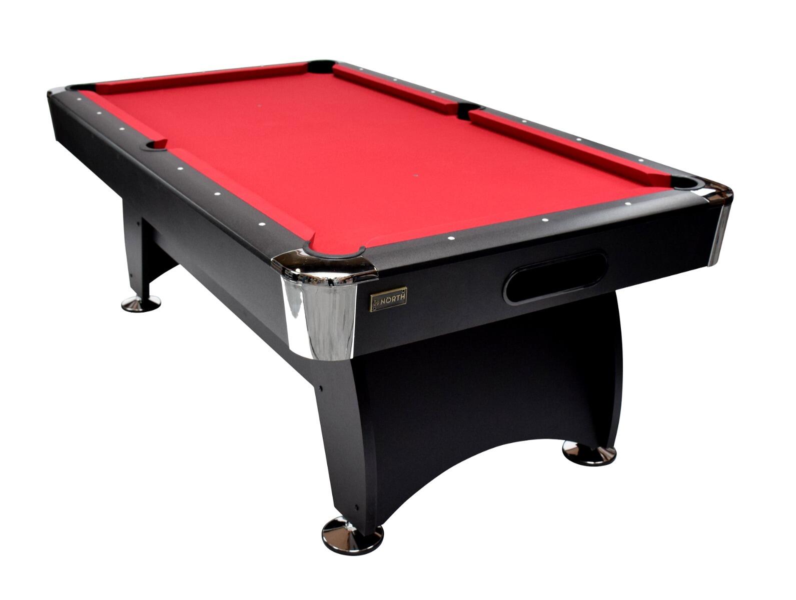 NORTH Gardone Pooltafel Zwart/Rood 8FT 6/7