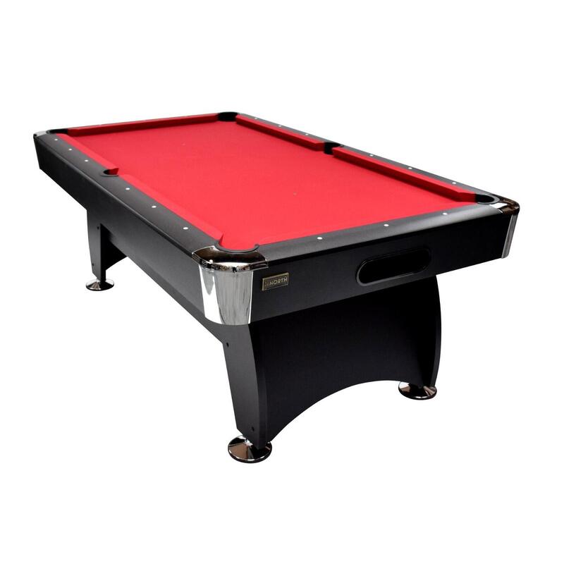NORTH Table de Billard Gardone 8ft Noir/Rouge