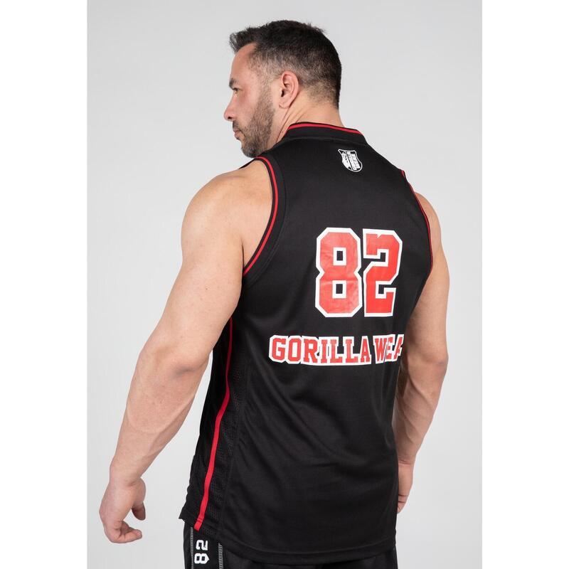 San Mateo Jersey Tank Top - Black/Red