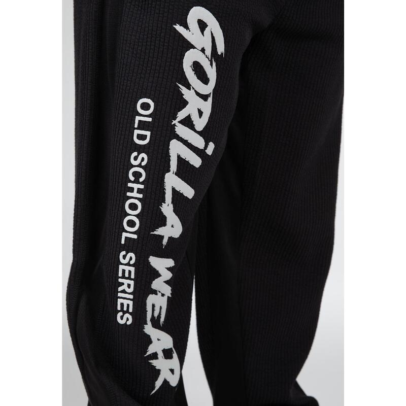 Augustine Old School Pants - czarne spodnie dresowe z szerokimi nogawkami